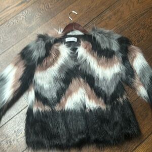 COPY - John & Jenn FAUX fur coat multi color size small